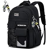 ZHIDOBO teenage student backpack,encrypted material, multiple compartments and large capacity backpack with anti-theft pockets,Water repellent backpacks suitable for middle and high school Men & Women