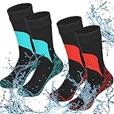 Jeyiour 2 Pairs Waterproof Socks Unisex Waterproof Breathable Outdoor Skiing Hiking Wading Fishing Socks for Men Women