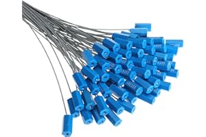 SEWEDER Steel Security Cable Wire Seal Numbered Anti-Tamper Security Tag Disposable60 Pack Steel Wire Seal Pull Tight Steel Wire Seal Self-Locking Shipping Padlock for Truck, Trailer, Cargo, Container, Vans