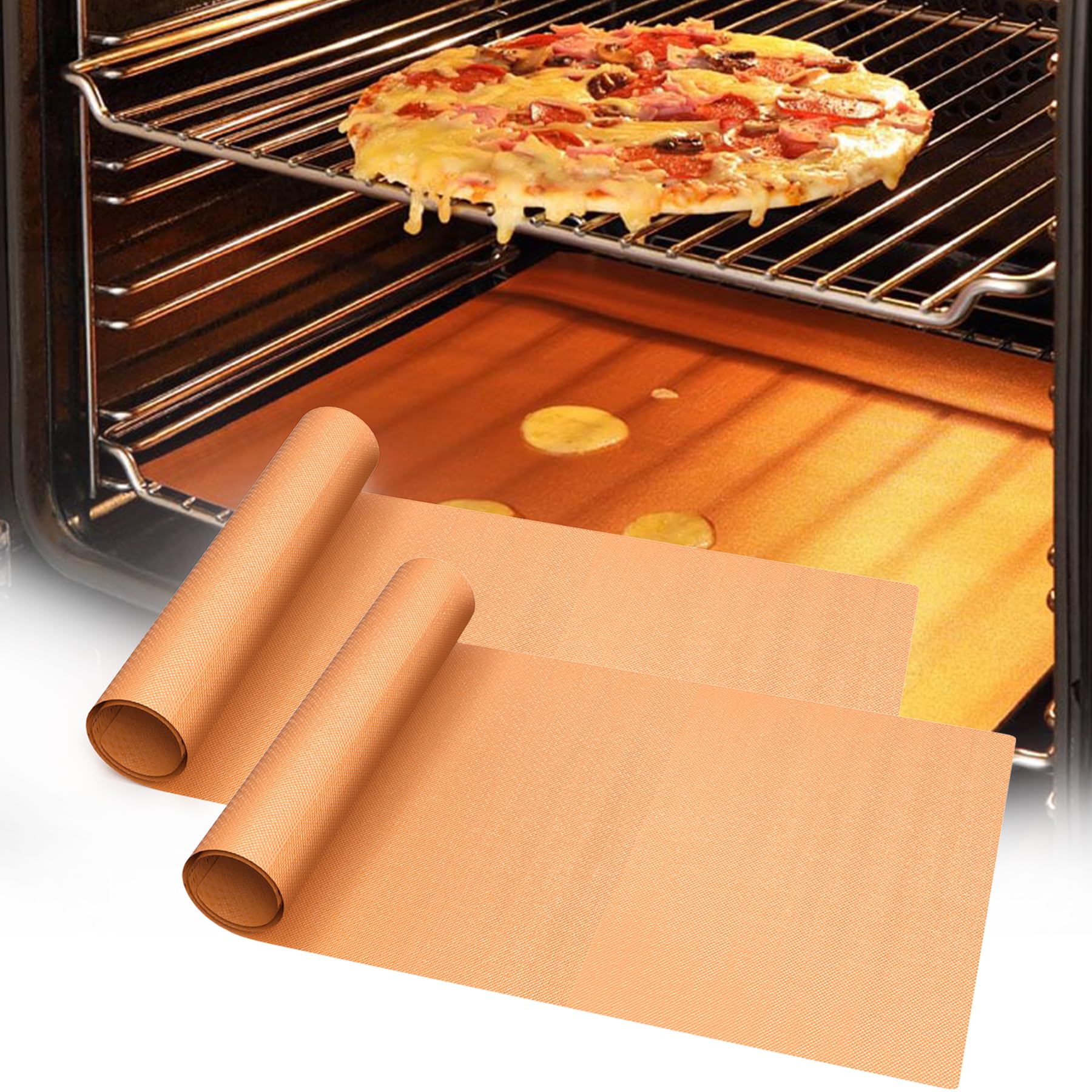 UBeesize 2 Pack Thickened Copper Oven Liners for