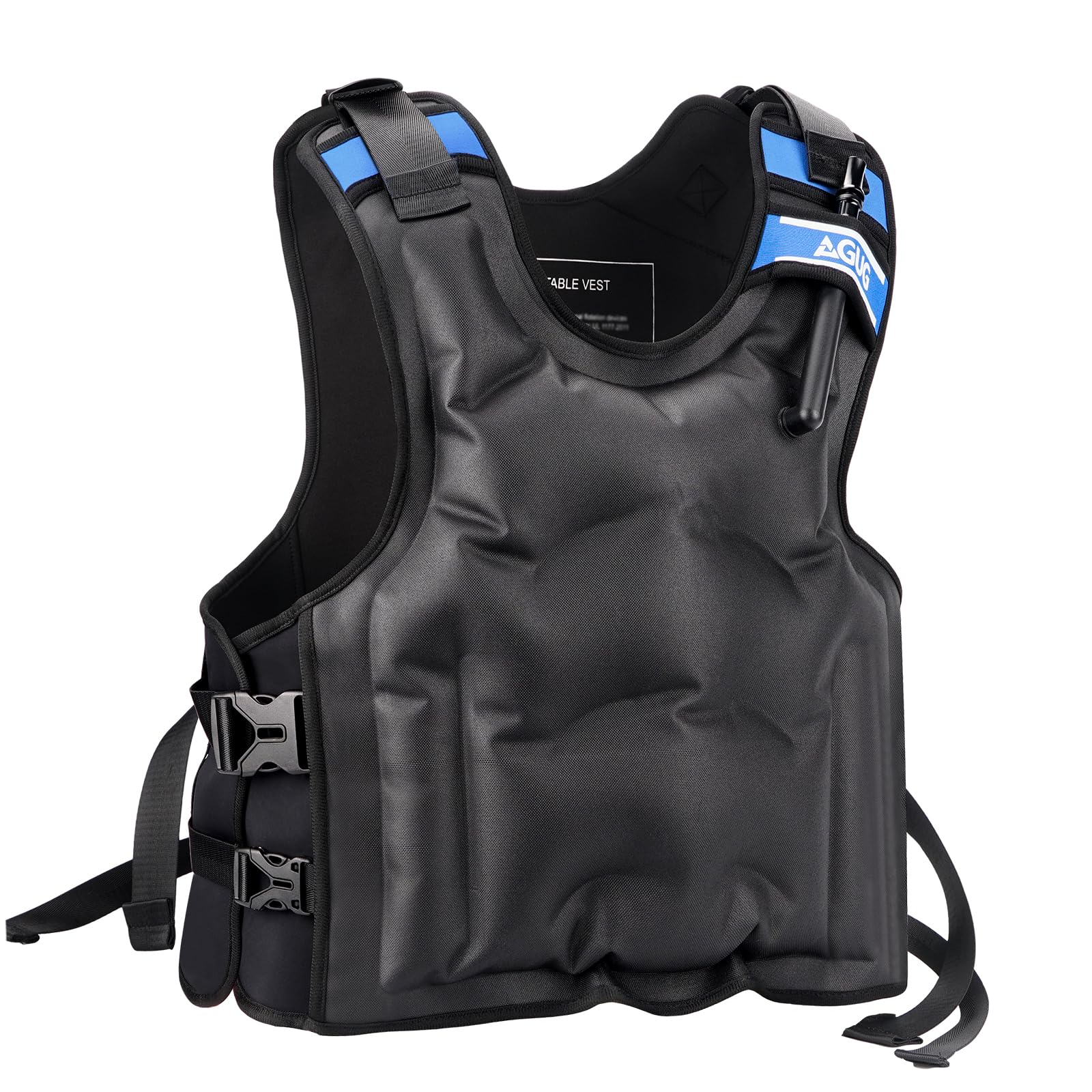 Photo 1 of AGUG Inflatable Snorkling Vest, Adults Snorkl Vest with Shoulder & Waist Belts Comfort Fit Unisex Swimming Jacket Diving Vest for Kayak Paddle Boating (Black, X-Large)