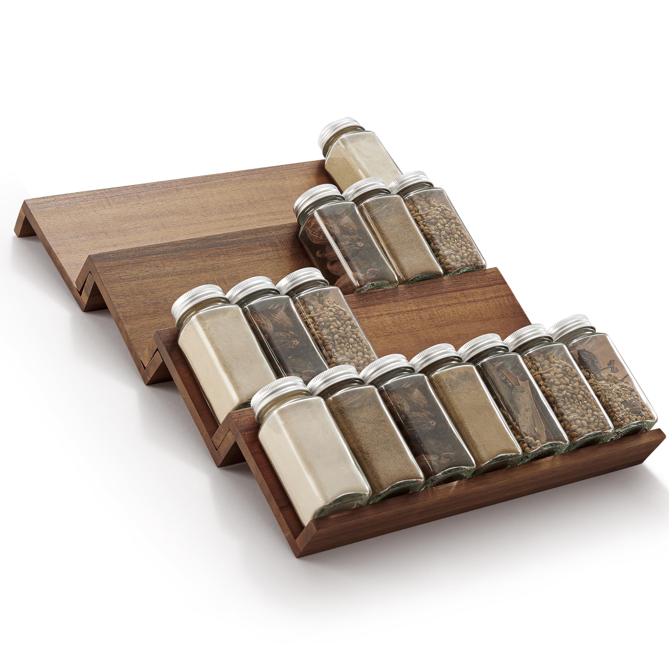 Photo 1 of ** SOLD AS IS, NO REFUND/RETURN ** SEE COMMETS!!
Tinamo Acacia Wooden Spice Rack Organizer for Cabinet - Spice Drawer Insert, Spice Organization for Cabinet, Seasoning Organizer, Spice Holder Pack of 4 (Walnut, Pack 4)