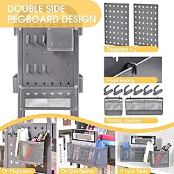 TOOLF 3-Tier Storage Cart, Metal Utility Rolling