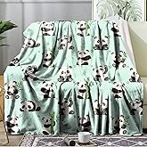 Ultra Soft Fleece Blanket- Lightweight & Warm Throw Blanket for Couch, Cozy Plush Sherpa Blanket for Adults Kids, Durable & Easy Care (Panda, 50x60 in)