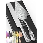 Orblue Wedding Cake Knife and Server Set - Premium, Beautifully Engraved Cutting Set - Elegant Keepsake for Newlyweds Silver