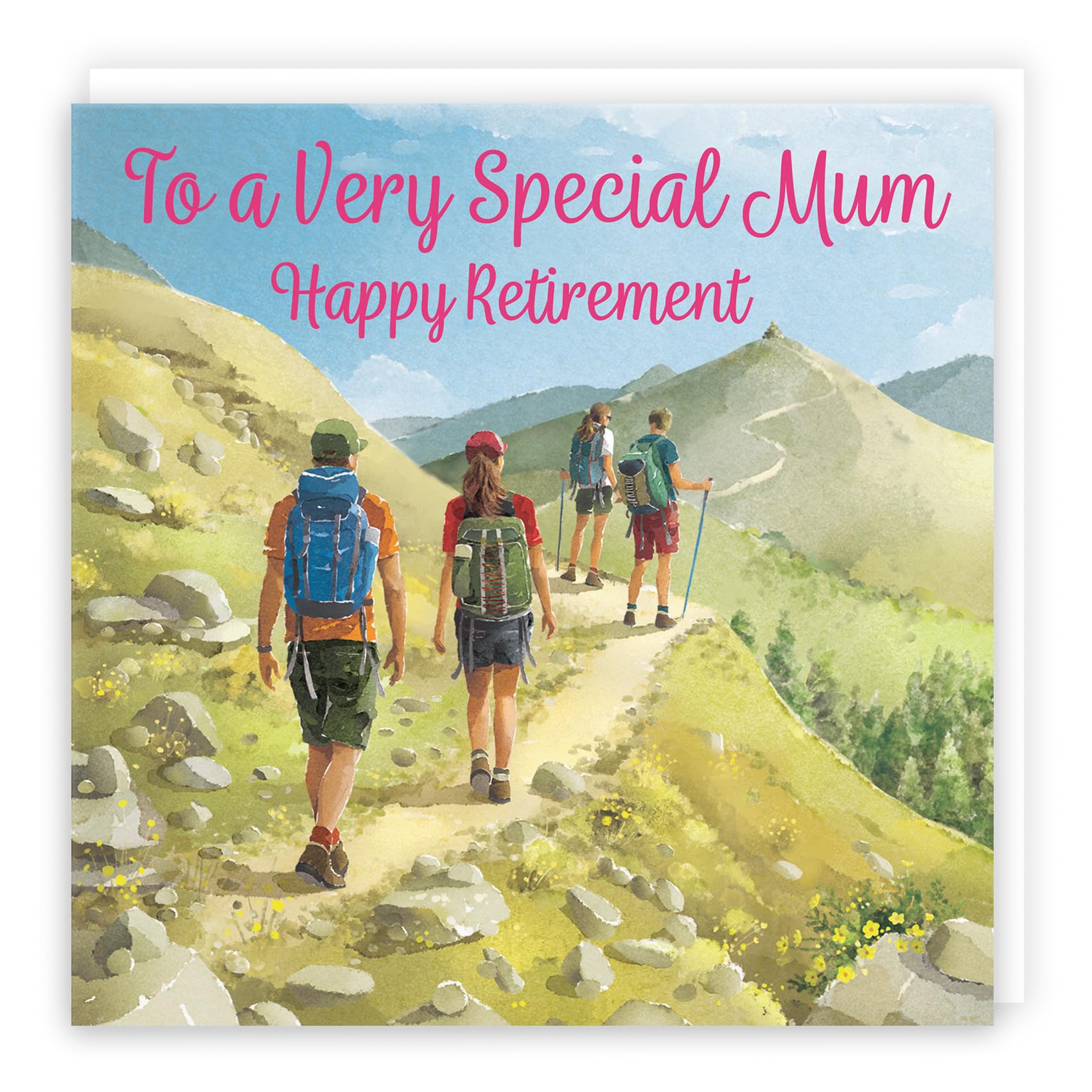 Hunts England - Walking Fun Retirement Card For Mum - Milo's Gallery - Walkers Mum Retirement Card - Retiring Card For Hiking Fan Mum