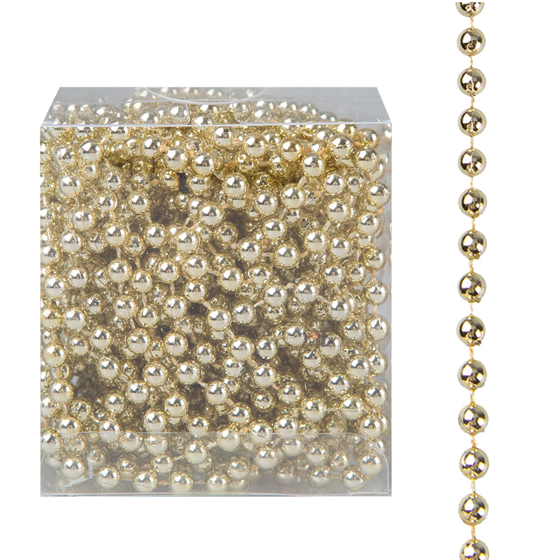 Christmas Luxury 8 Metre Bead Chain Garland Decoration Xmas Tree Hanging Ornaments (Gold)