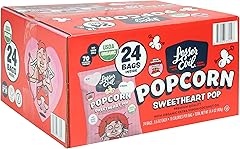 LESSEREVIL Organic White Chocolate Strawberry Popcorn 24ct, 14.4 OZ