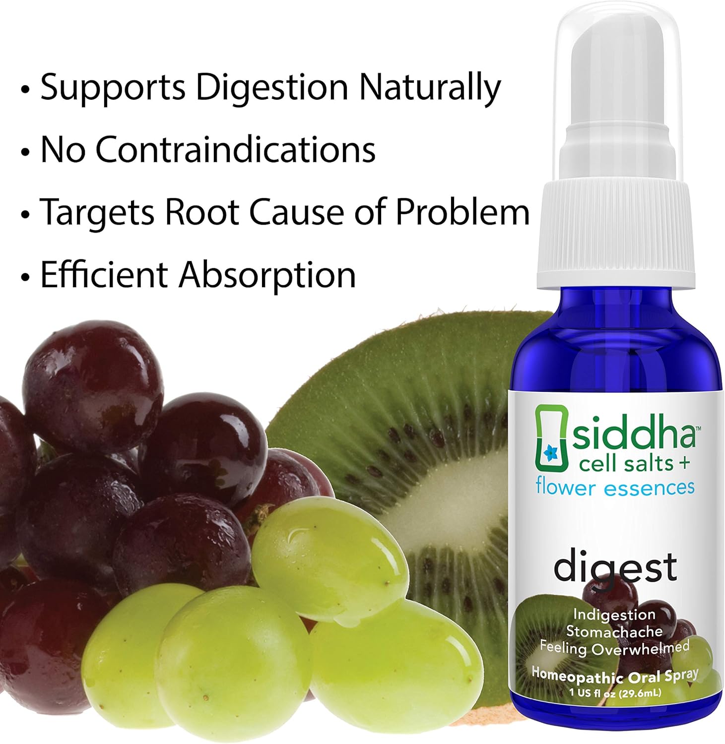 Siddha Remedies Digest Spray for Indigestion Heartburn Stomachache Abnormal Appetite Nausea | 100% Natural Plant Based Homeopathic Remedy with Cell Salts and Flower Essences | No Alcohol No Sugar: Health & Personal Care