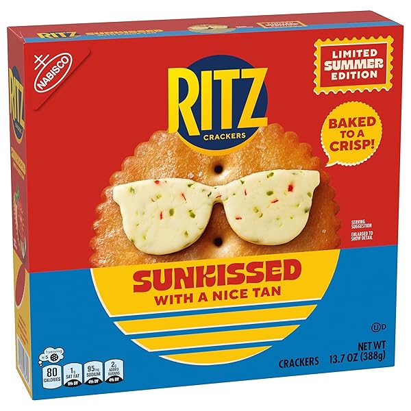 RITZ SUNKISSED CRACKERS, SNACKS FOR KIDS AND ADULTS, LUNCH SNACKS, LIMITED EDITION, 13.7 OZ