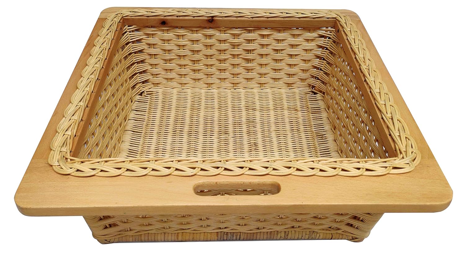 Shree ji Wooden Wicker Basket (22x20x8 Light Brown) Amazon.in Home