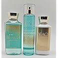 Bath & Body Works - At the Beach - 3 pc Trio Bundle - Shower Gel, Fine Fragrance Mist and 24-Hour Moisture Body Lotion -2020, Full Size