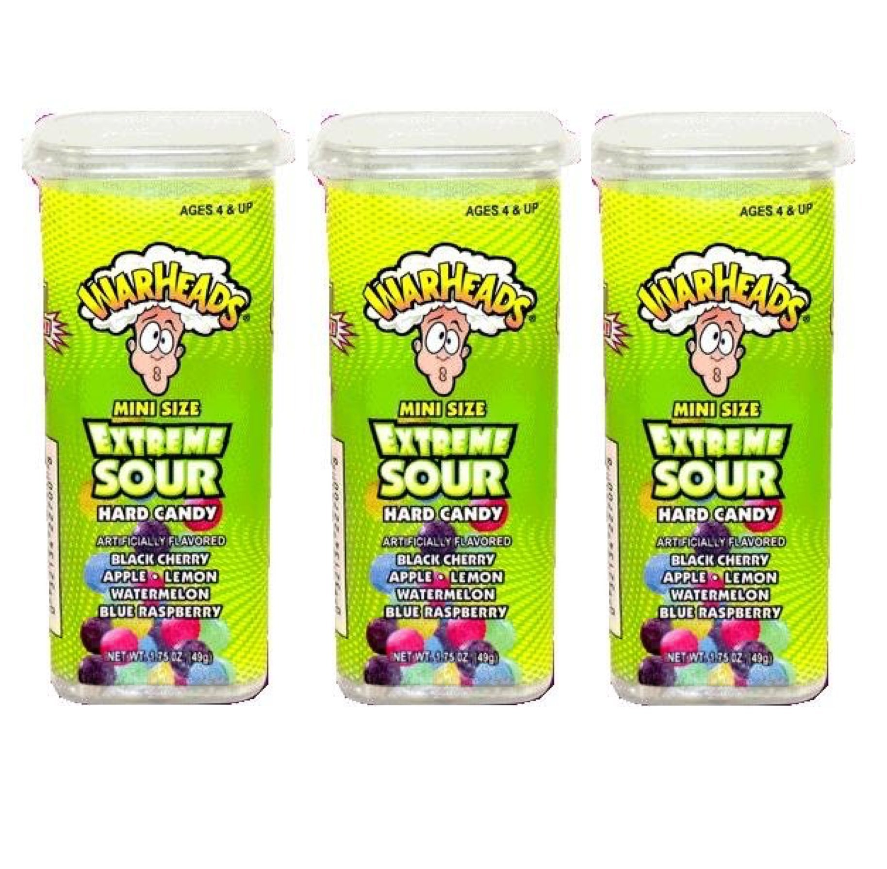 Warheads Super Sour Candy Spray Bottles, Sampler, Bundle, (.68 Oz. Bottles), Blue