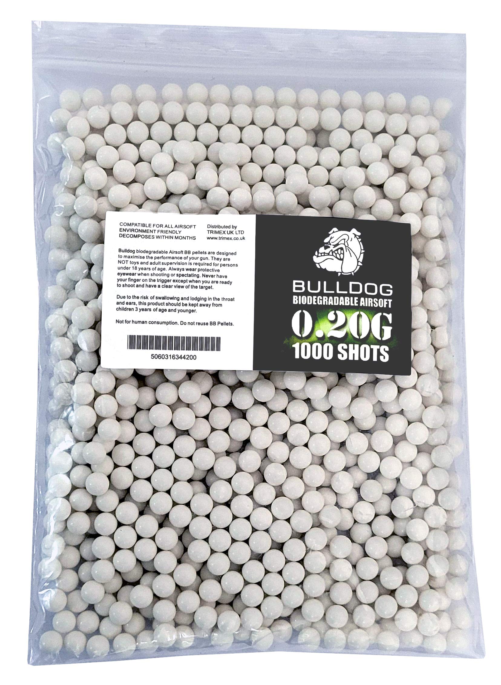 Airsoft High Grade 6mm 0.20g Biodegradable White BB Pellets High Precision Polished BBS 1000,2000,5000,10000 Shots In A Resealable Bag ALLCLEARANCEUK (0.20G 1000 BIOBB BAG)
