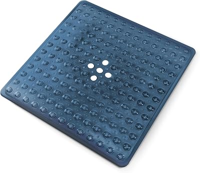 KEPLIN Premium Non-Slip Bath Mat 164 Suction Cups 54x54cm Dark Blue