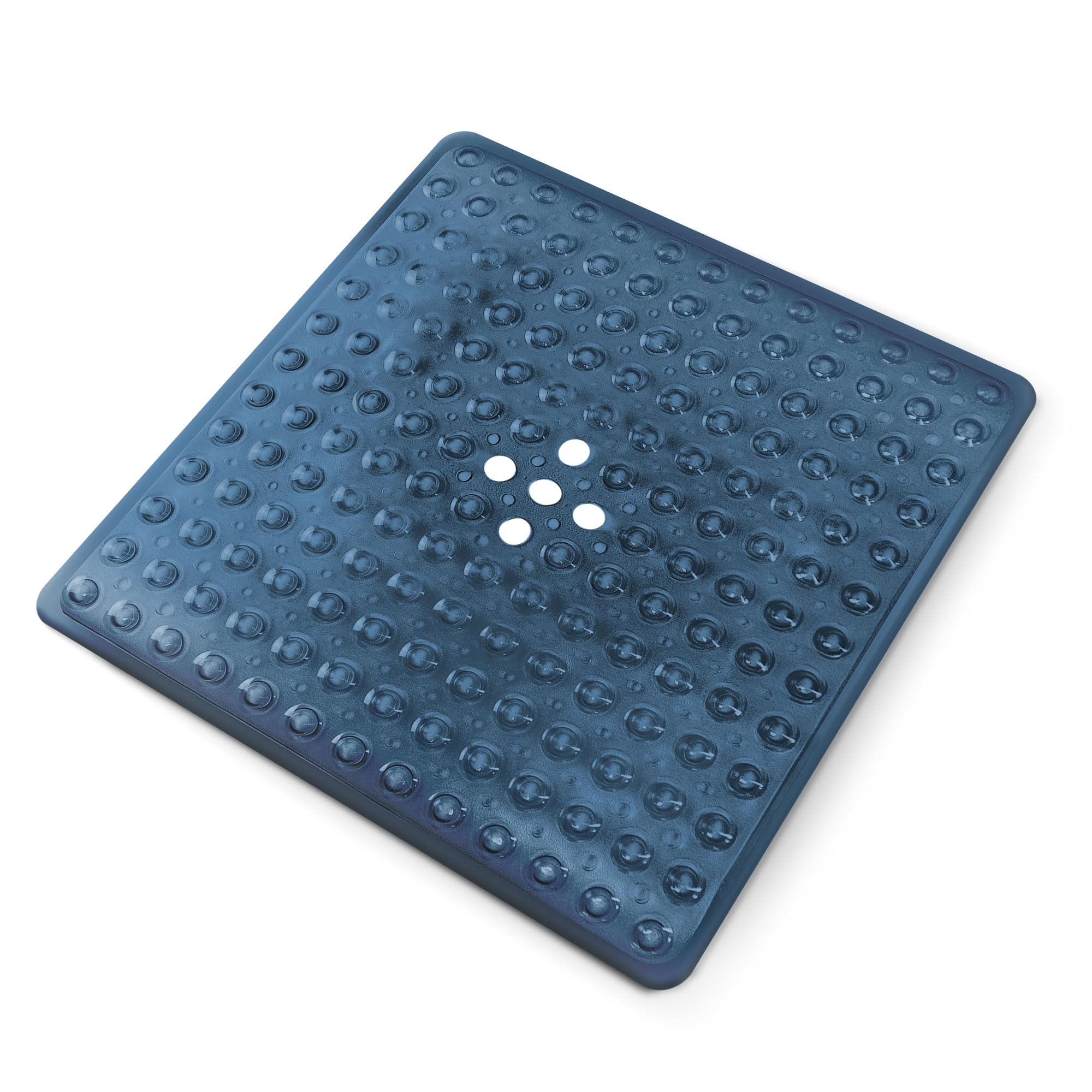 KEPLIN Premium Non-Slip Bath Mat - 164 Suction Cups, BPA, Latex Free, Mildew Resistant, Machine Washable - Safe, Durable & Comfortable for Shower Runner & Bathroom Tubs (Dark Blue, Small (54 x 54cm))