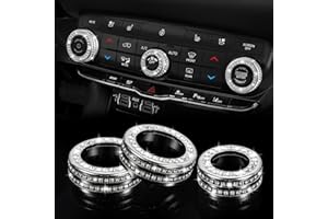 TOMALL Bling AC Air Conditioning Knob Button Cover Compatible with Dodge Durango 2021-2024 Volume Trim Centre Console Conditioner Switch Climate Knob Cap Bling Interior Accessory for Car