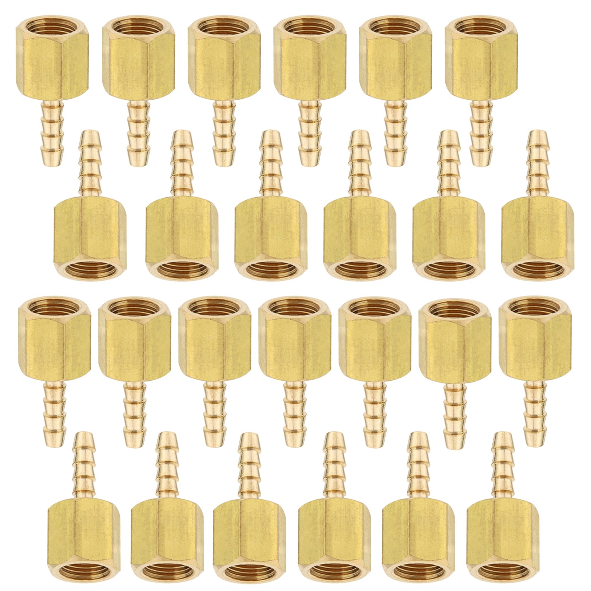 LTWFITTING Brass BSP Fitting Coupler/Adapter 1/8-Inch Female BSPP x 3mm Hose Barb(Pack of 25)