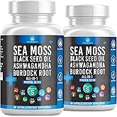 Health Heals Sea Moss Black Seed Oil Ashwagandha Bladderwrack Burdock - 120 Count