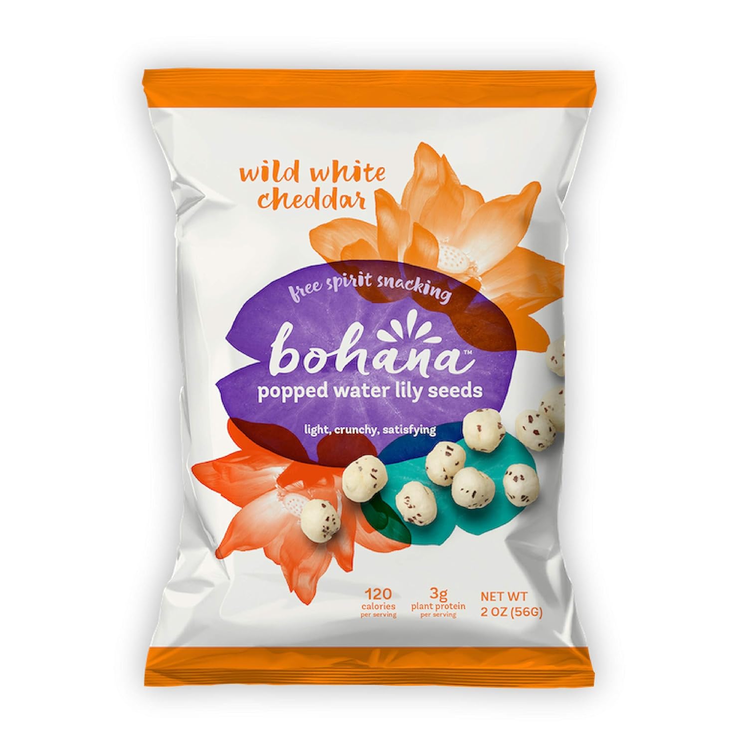 Bohana Wild White Cheddar, 6 Pack | As Seen On Shark Tank | Gluten-Free High-Protein All Natural Super Snack | Free Spirit Snacking: Non-GMO Verified, Light, Crunchy, Satisfying (2oz Bags, 6-Pack)