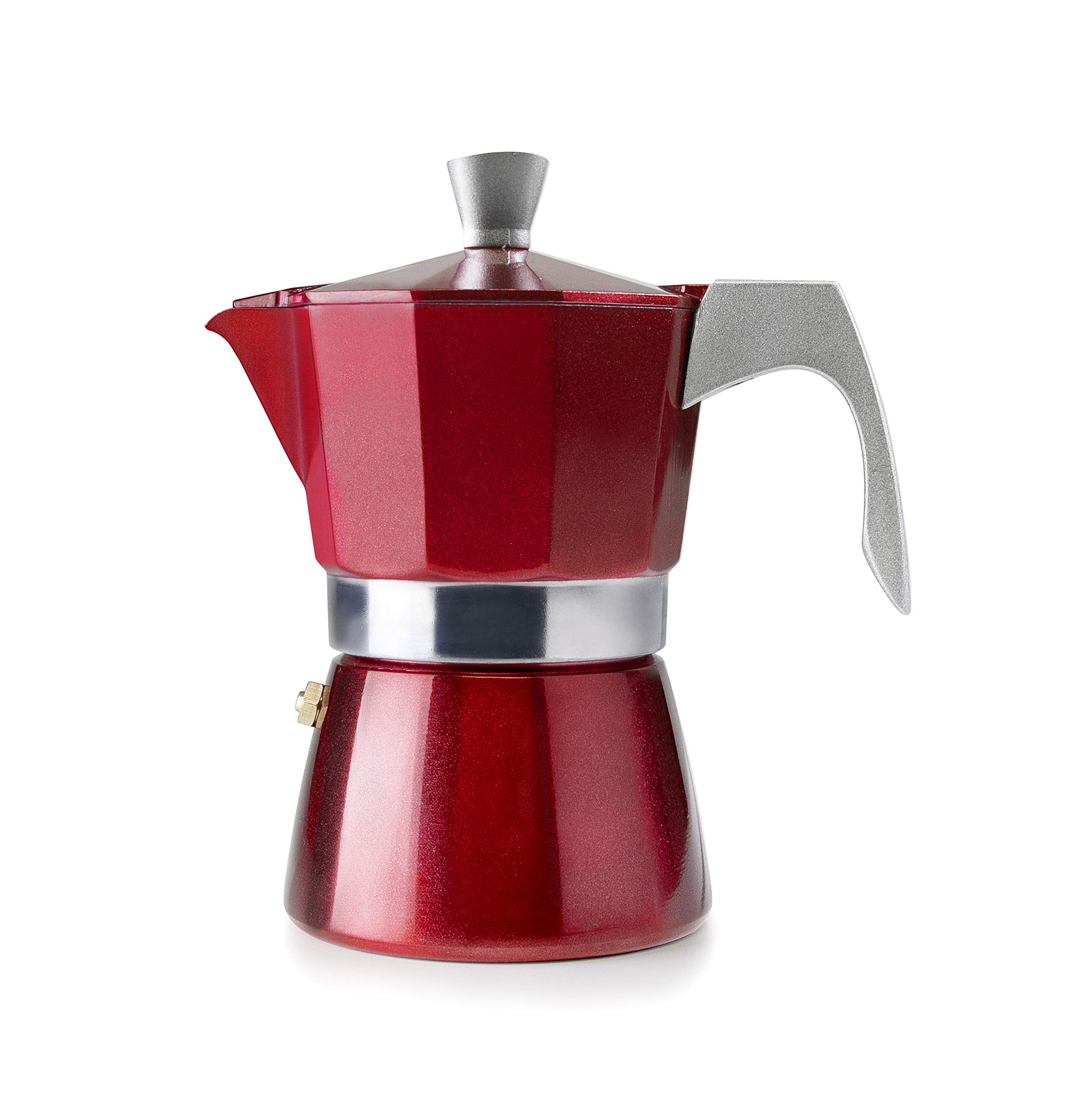 IBILI Evva Red Express Moka Pot, 9 Cups, 450 ml, Cast Aluminium, Safe for Induction Hob