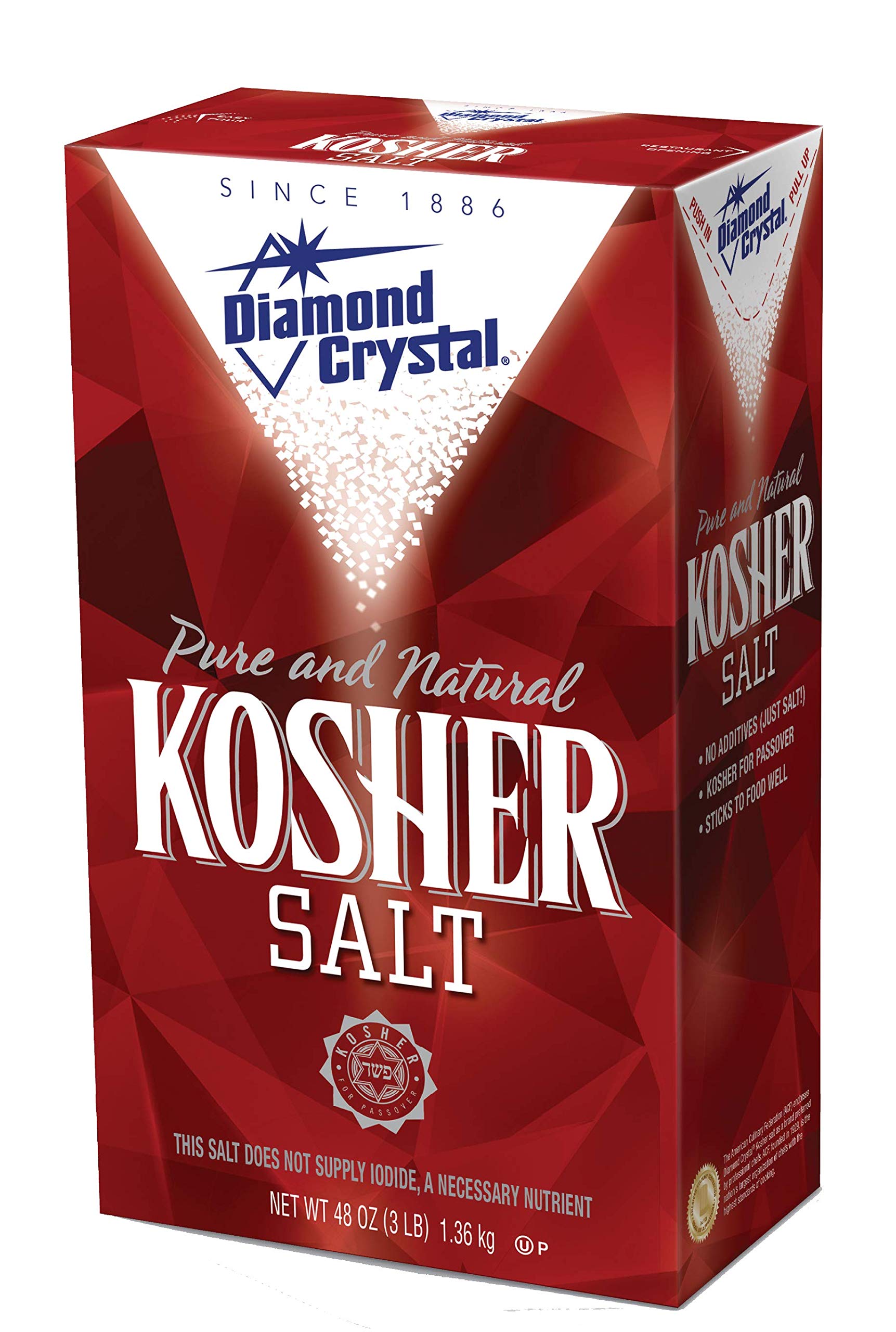 Diamond Crystal Kosher Salt Full Flavor, No Additives and Less Sodium
