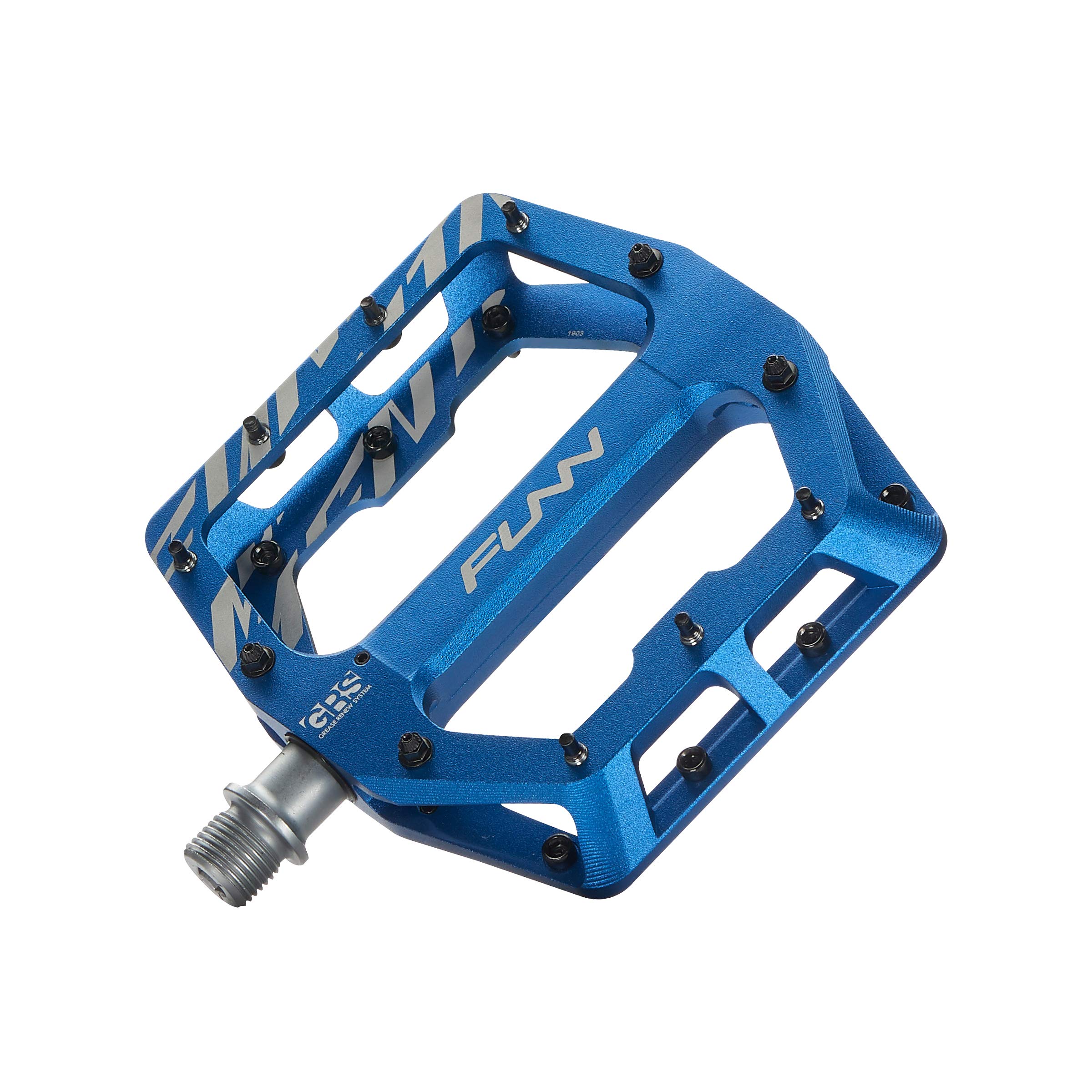 Funn Funndamental Flat Pedals - Wide Platform Bicycle Pedals for BMX/MTB Mountain Bike, Adjustable Grip for Outstanding Stability, 9/16-inch CrMo Axle (Blue)