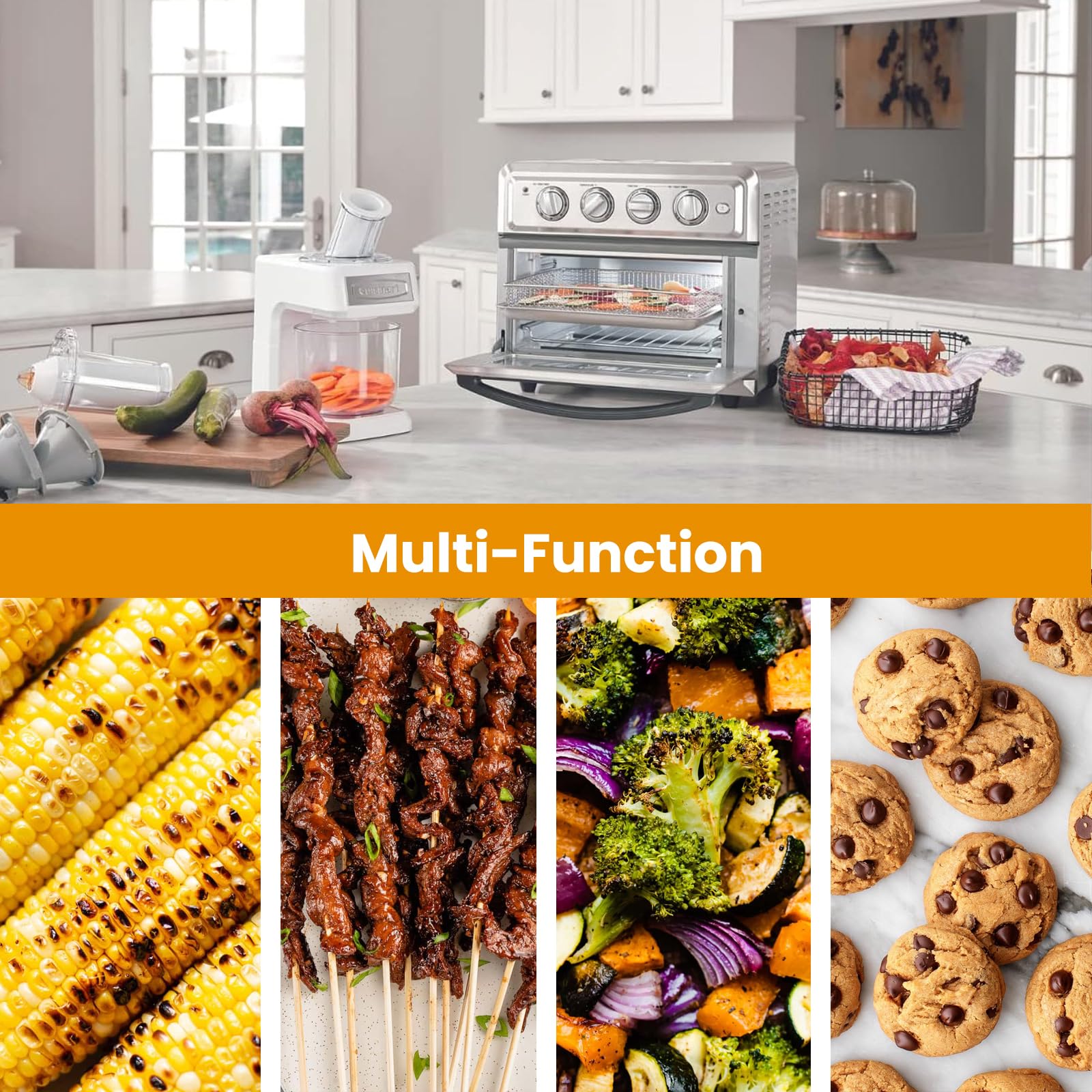 Stainless Steel Air Fryer Basket and Tray,Compatible with Cuisinart TOA-60 TOA-65 TOA-70 Toaster Air Fryer Convection Oven