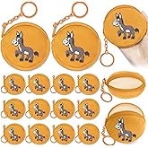 KeeStar 15 Pack Donkey Coin Purse with Zipper Keychain,Wallet Bag Party Favors for Donkey Birthday Party Decoration,Farm Animal Themed Baby Shower,School Carnival Rewards,Travel,Classroom Prize
