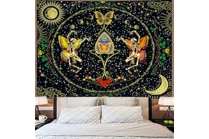 KJHL Skull Tapestry Butterfly Skeleton Tapestry for Bedroom Hippie Aesthetic Tapestries Room Decor Wall Hanging for Living Room College Dorm 51ʺ x 59ʺ