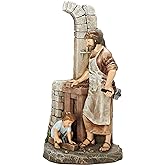 Joseph's Studio by Roman - Carpenter's Apprentice Figure, Life of Christ, Renaissance Collection, 12.75" H, Resin and Stone, Religious Gift, Decoration, Collection, Durable, Long Lasting