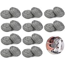 20-Pack Heavy Duty Stainless Steel Scouring Pads - Kitchen Cleaning Sponges, Silver