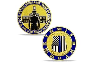 YGLLSSY Police Challenge Coins Thin Blue Line Token Police Retirement Coin, Thank You for Your Service Coins Saint Michael k9 Coin My Watch Never Ends Appreciation Gifts for Retirement Policemen