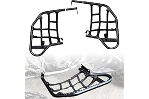 VEISUTOR Side Step Nerf Bars Rock Sliders for Raptor 700, Foot Guards Pegs Heel Guards with Black Webbing Nets Off-Road Prote