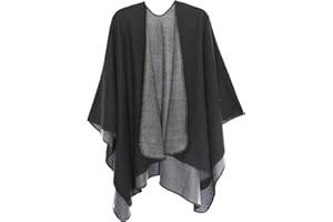 MissShorthair Women's Printed Shawl Wrap Fashionable Open Front Poncho Cape, Gift for Women