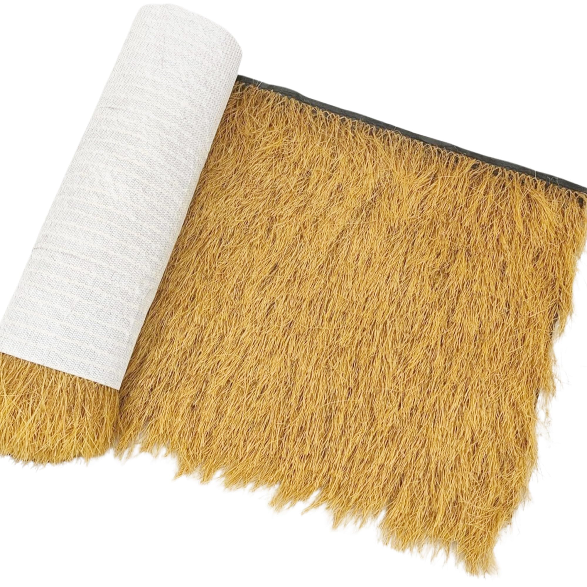 Photo 1 of Vaotais Realistic Synthetic Thatch Roll Sun-Bleached Yellow - 18 & 30 Inch Widths - Reinforced Weave for Mexican Palapa, Tiki Bars, Hawaiian Parties & Patio Decor (18 Inch Width x 10 Feet Length)