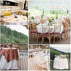 REWOMC 10 Pack Round Tablecloths - 90 Inch, White