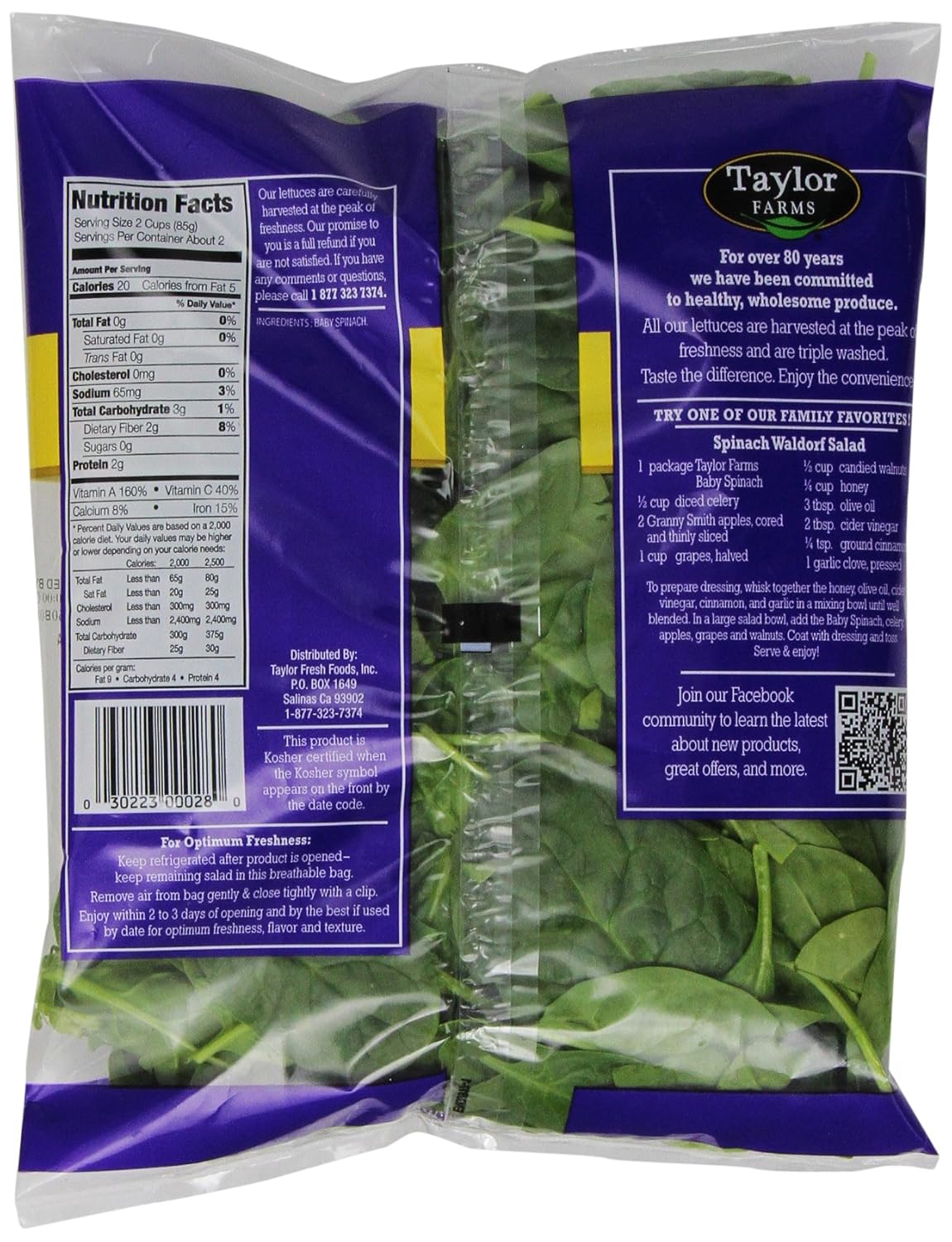Bag Of Spinach Nutrition Facts Nutrition Pics