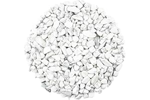 ZHIYUXI Howlite Crystal Chips Bulk Fish Tank Decorations Aquarium Rocks Gravel Vase Filler Stones Crystals for Candle Making Witch Kit Gravel for Plants Quartz Sand Gemstone 0.22 lbs