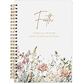 Ecezatik Faith Can Move Mountains Christian Notebook Journal - Inspirational Christian Gifts for Women, Bible Journal Notebooks for Note Taking, Bible Journaling Notebook, Spiral Notebook 5.5x8.3