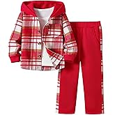 MEHIZU 2PCS Kids Boys Clothes Flannel Plaid Shirt Tops Pants Set Hoodie Sweatsuit Outfit 4-12 Years Boy Girls Shirts 2 Piece