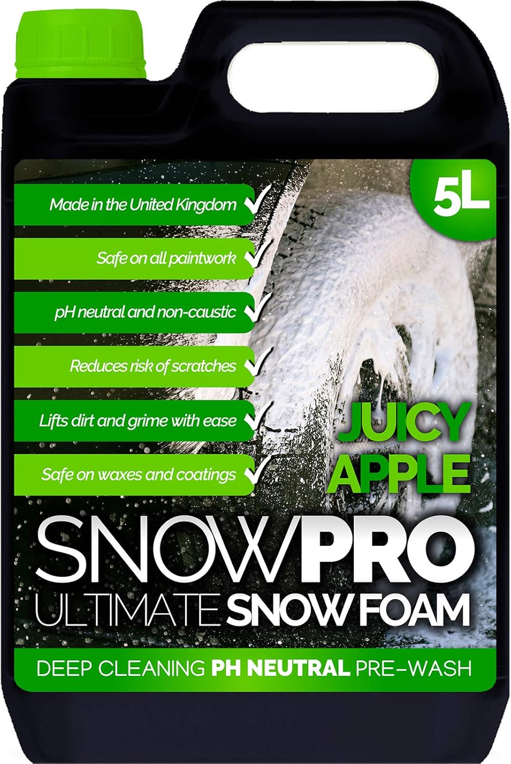 SnowPro Snow Foam Shampoo Car Wash Soap pH Neutral Vehicle Cleaning Detailing Pre Wash 5L Apple Fragrance