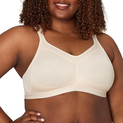 PLAYTEX Womens 18 Hour Wireless Seamless Full-coverage T-shirt With Smoothing Support, Us4159 Bras, Light Beige, 40DD US
