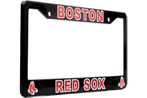 EliteAuto3K License Plate Frame Cover for Boston Red Sox Fans – Black – 12.25” x 6.25” - Ideal Gift for Sports Fans & Supporters – Slim Design