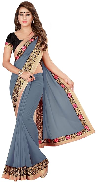 Women's Georgette Saree With Blouse Piece