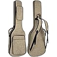 LETSROCK 39 Inch Electric Guitar Bag, Electric Guitar Gig Bag 0.38 Inch Thick Padding Backpack Soft Electric Guitar Bag Dual Adjustable Shoulder Strap Pocket & Neck Strap Khaki