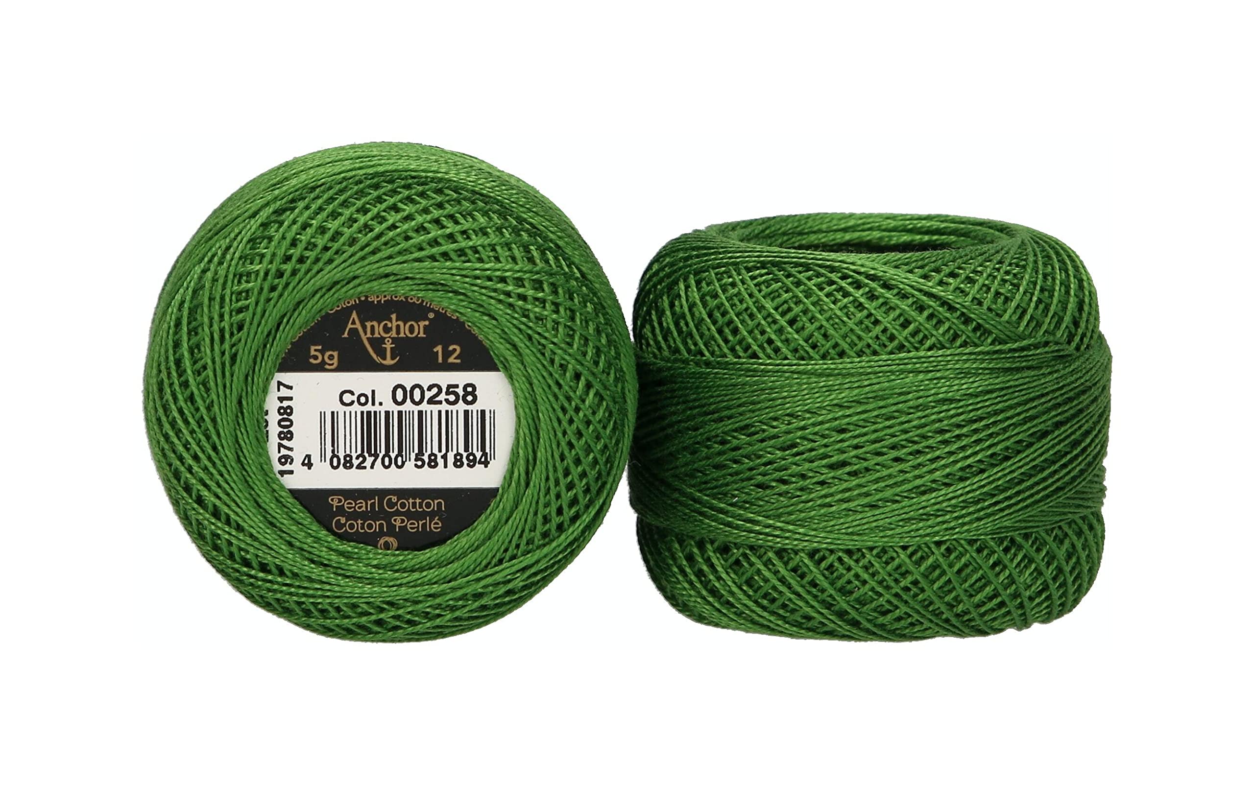 Anchor Pearl Yarn, Thickness: 12, Packaging: 5G, Running Length: 56M 258 Embroidery Threads