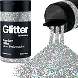 Hemway Holographic Silver Glitter Shaker 130g Extra Chunky 1/24" Flake