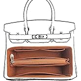 KOPPAL Purse Organizer Insert For Birkin 35 Bag, Felt Insert Organizer With Zipper, Large Capacity,Women’s Handbags Shaper (35,Orange)