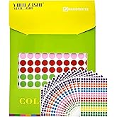 YOULAISHI 8800 PCS Colored Dot Stickers 1/2 Inch Round Dot Stickers Small 8 Color Coding Labels for Office School Classroom Library Home, 176 Labels/Sheet